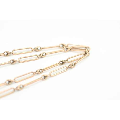 252 - 9ct gold antique fancy bar link chain necklace (5.9g)