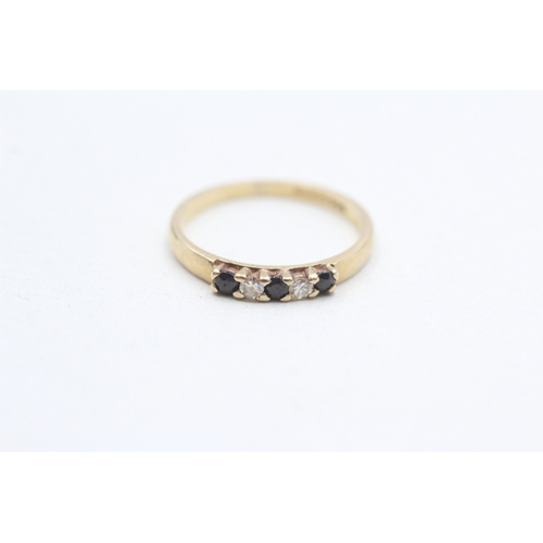 271 - 9ct gold sapphire & diamond ring (1.2g) Size J