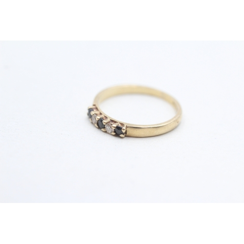 271 - 9ct gold sapphire & diamond ring (1.2g) Size J