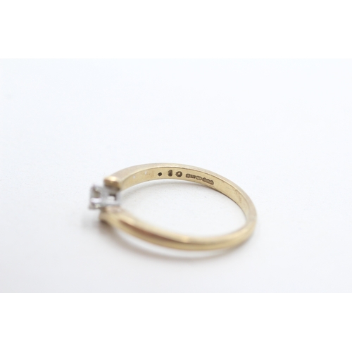 278 - 9ct gold diamond solitaire ring (2.8g) Size P