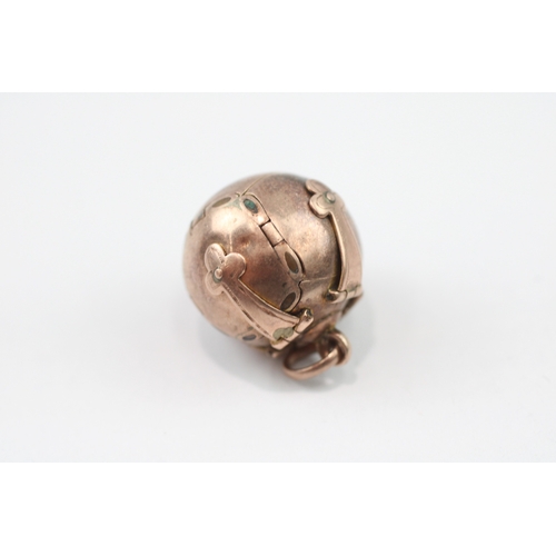 280 - 9ct gold and silver masonic ball (6.3g)