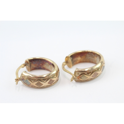 288 - 9ct gold hoop earrings (2.6g)