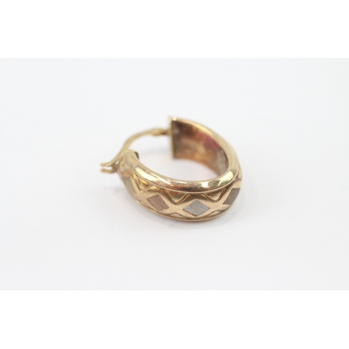 288 - 9ct gold hoop earrings (2.6g)