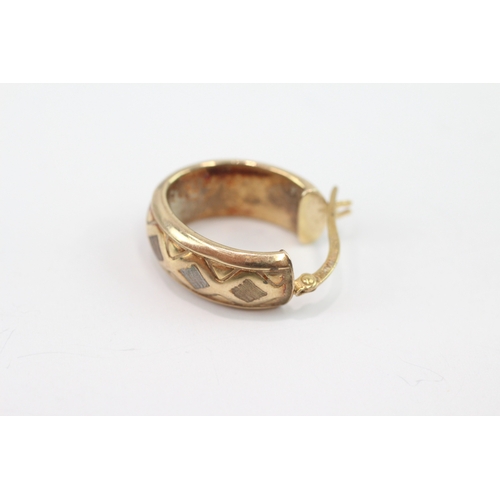 288 - 9ct gold hoop earrings (2.6g)