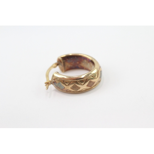 288 - 9ct gold hoop earrings (2.6g)