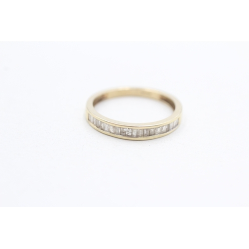 292 - 9ct gold diamond half eternity ring (1.6g) Size N