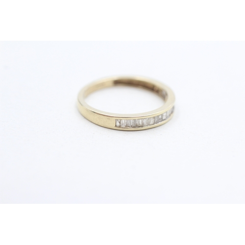 292 - 9ct gold diamond half eternity ring (1.6g) Size N