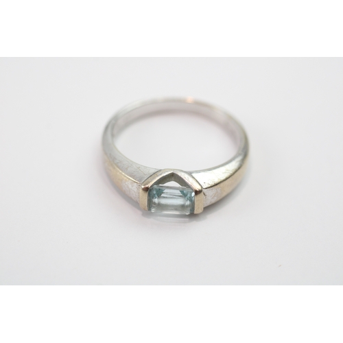 34 - 9ct gold topaz single stone ring (2.9g) Size N 1/2