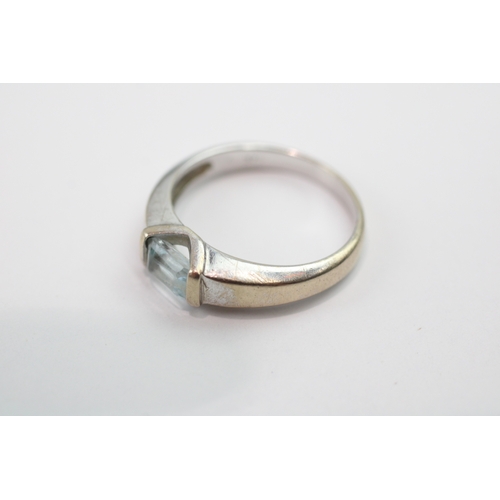 34 - 9ct gold topaz single stone ring (2.9g) Size N 1/2