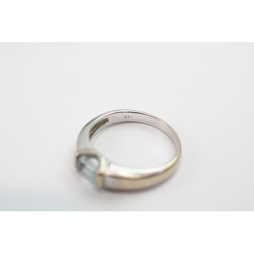 34 - 9ct gold topaz single stone ring (2.9g) Size N 1/2