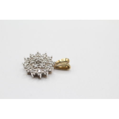 36 - 9ct gold diamond cluster pendant (1.7g)