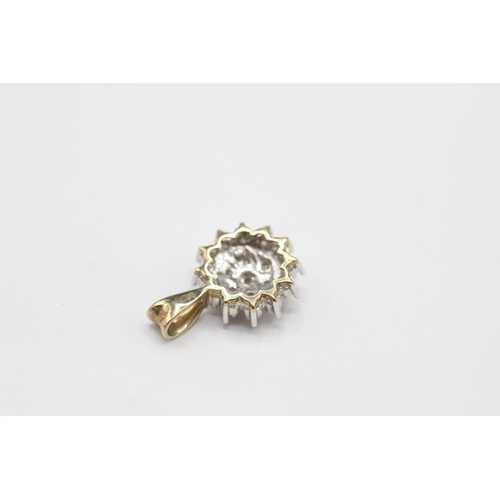 36 - 9ct gold diamond cluster pendant (1.7g)