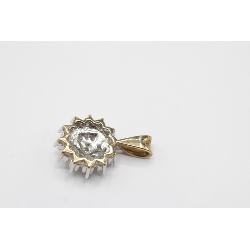 36 - 9ct gold diamond cluster pendant (1.7g)