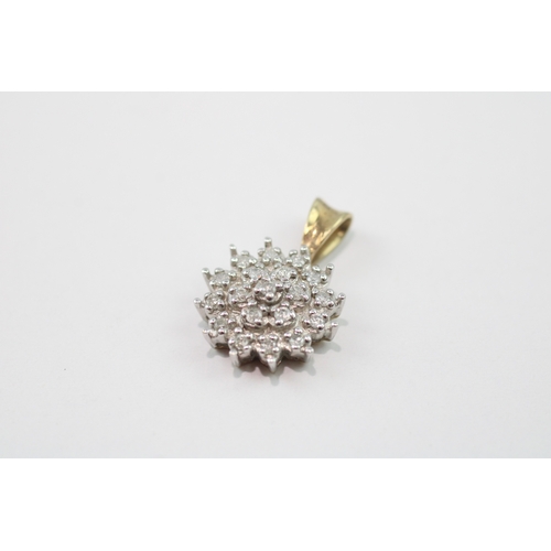 36 - 9ct gold diamond cluster pendant (1.7g)