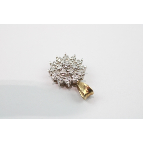 36 - 9ct gold diamond cluster pendant (1.7g)