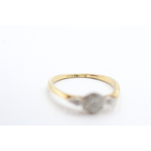 47 - 18ct gold and platinum diamond geometric ring (2.1g) Size N
