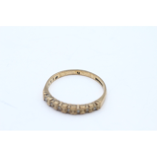 52 - 9ct gold diamond row ring (1.6g) Size M 1/2