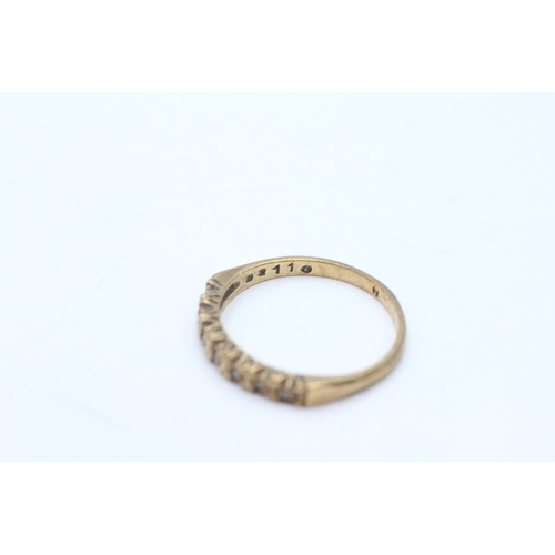 52 - 9ct gold diamond row ring (1.6g) Size M 1/2