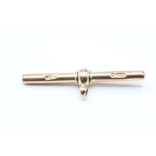 181 - 2 x 9ct gold t bar pendants (5.2g)