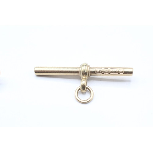 181 - 2 x 9ct gold t bar pendants (5.2g)