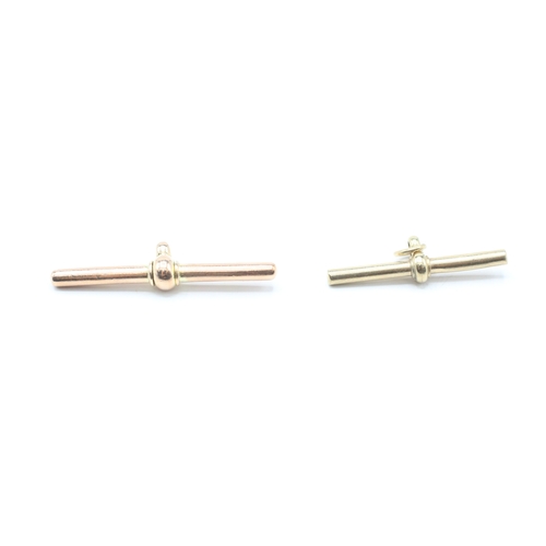 181 - 2 x 9ct gold t bar pendants (5.2g)