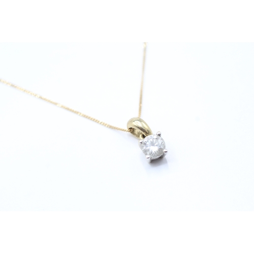 182 - 9ct gold diamond pendant on chain (1.1g)