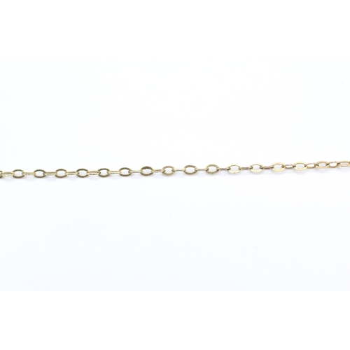 183 - 9ct gold seed pearl wave pendant on chain (2.9g)