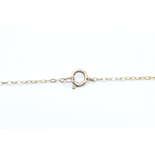 183 - 9ct gold seed pearl wave pendant on chain (2.9g)