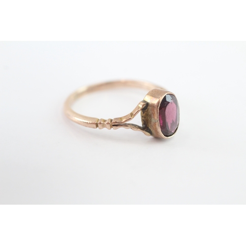 186 - 9ct gold antique garnet dress ring (2.9g) Size R 1/2