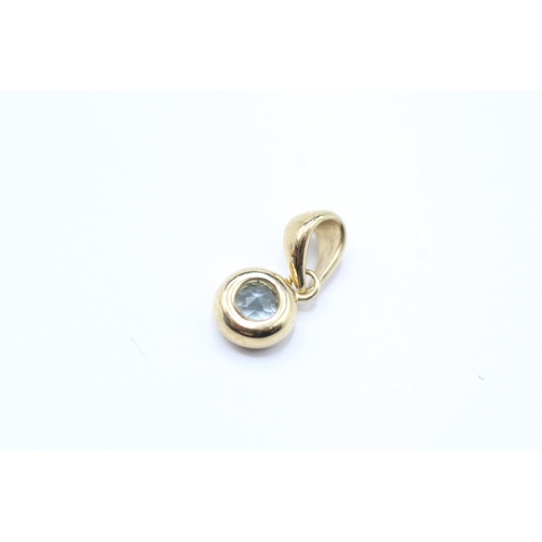 188 - 2 x 9ct gold topaz pendants (1.5g)