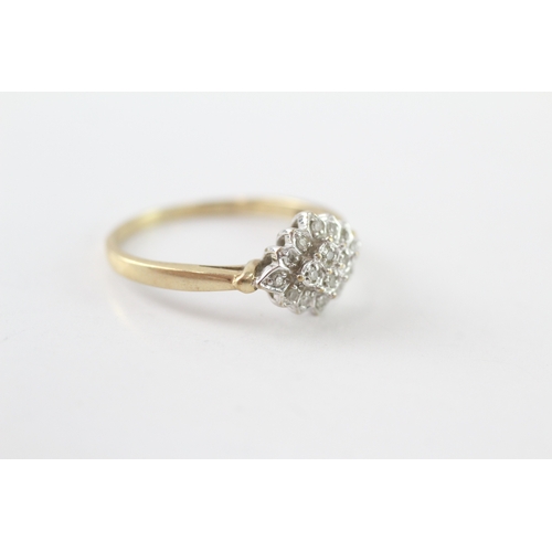 202 - 9ct gold diamond dress ring (2.7g) Size S