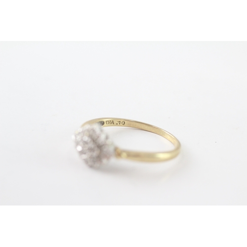 202 - 9ct gold diamond dress ring (2.7g) Size S