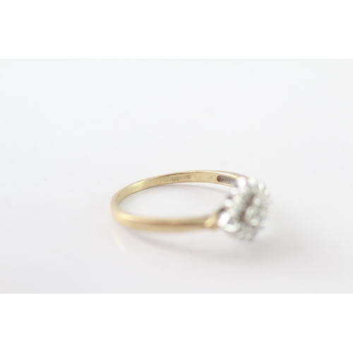 202 - 9ct gold diamond dress ring (2.7g) Size S