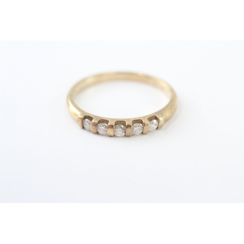 210 - 9ct gold diamond half eternity ring (2.4g) Size Q