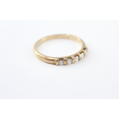 210 - 9ct gold diamond half eternity ring (2.4g) Size Q