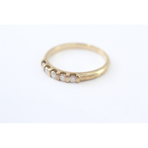 210 - 9ct gold diamond half eternity ring (2.4g) Size Q