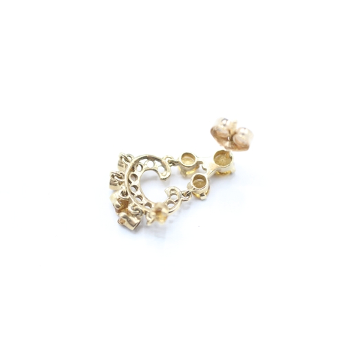217 - 9ct gold citrine drop earrings (1.6g)