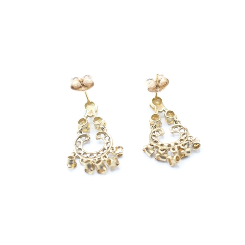 217 - 9ct gold citrine drop earrings (1.6g)