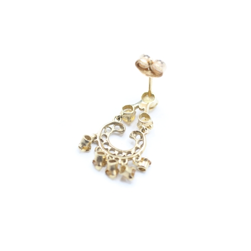 217 - 9ct gold citrine drop earrings (1.6g)