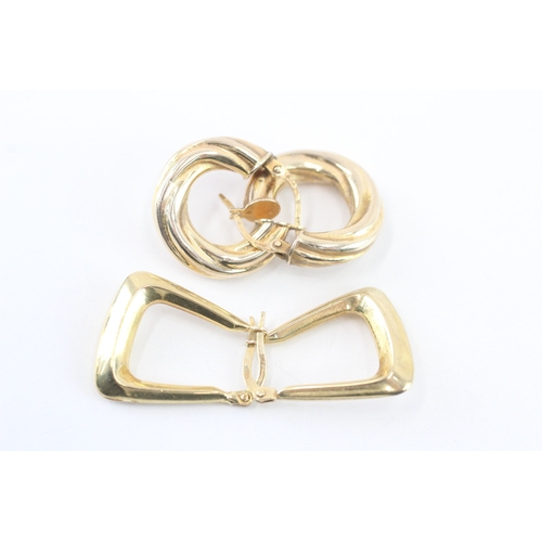 39 - 2x 9ct gold diamond hoop earrings (3.1g)
