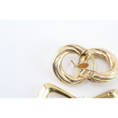 39 - 2x 9ct gold diamond hoop earrings (3.1g)