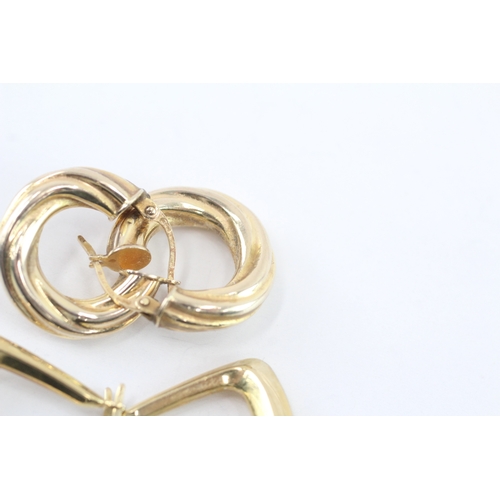 39 - 2x 9ct gold diamond hoop earrings (3.1g)