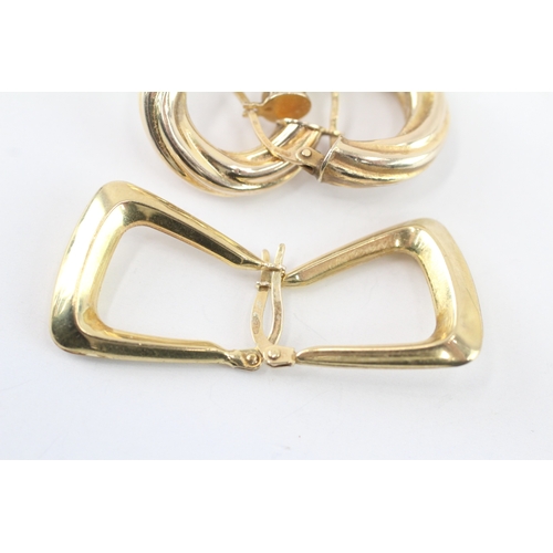39 - 2x 9ct gold diamond hoop earrings (3.1g)