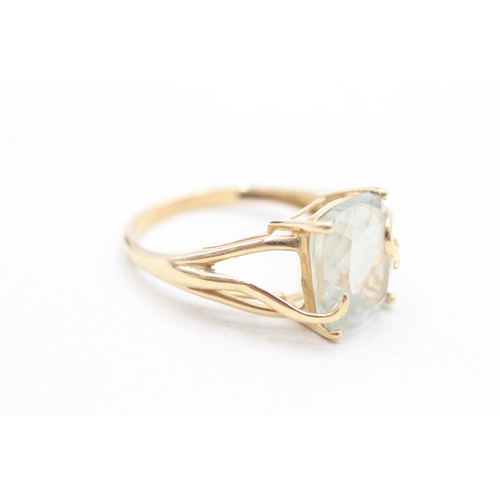 45 - 9ct gold prasiolite cocktail ring (3.3g) Size P 1/2