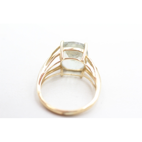 45 - 9ct gold prasiolite cocktail ring (3.3g) Size P 1/2