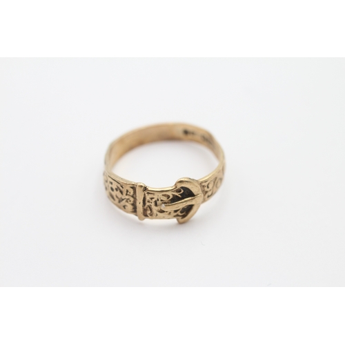 51 - 9ct gold vintage buckle ring (1.7g) Size J