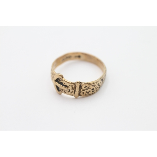 51 - 9ct gold vintage buckle ring (1.7g) Size J