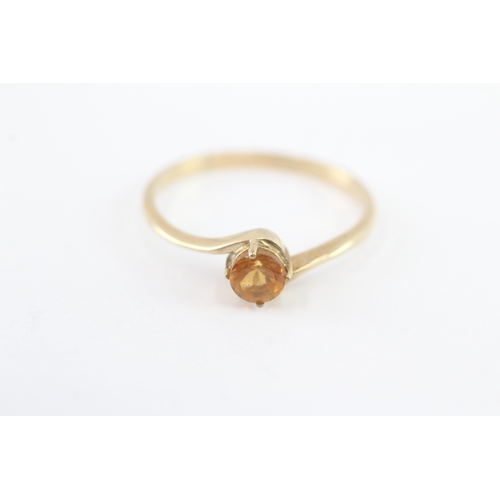 59 - 9ct gold citrine solitaire ring (2.1g) Size V