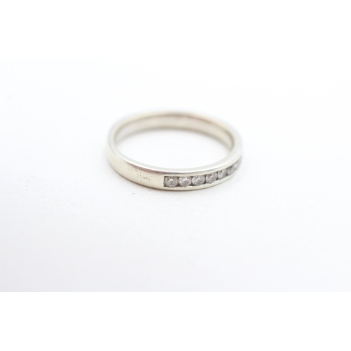 20 - 9ct white gold channel set diamond half eternity ring (2.5g) Size L