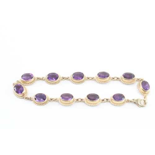 12 - 9ct gold amethyst bracelet (8.7g)
